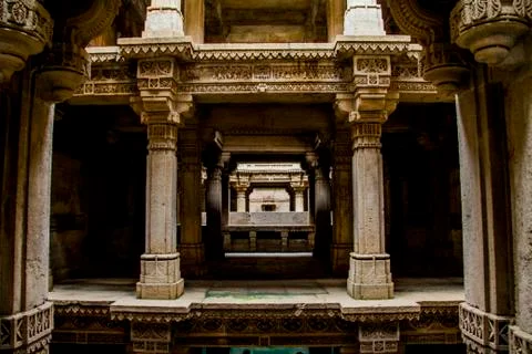Various views of the Adalaj Stepwell Stock Photos