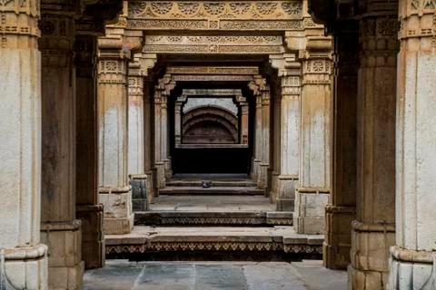 Various views of the Adalaj Stepwell Stock Photos