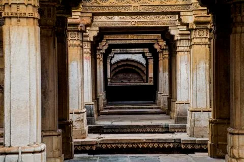 Various views of the Adalaj Stepwell Stock Photos
