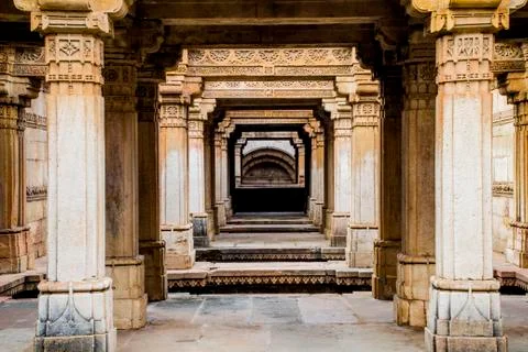 Various views of the Adalaj Stepwell Stock Photos
