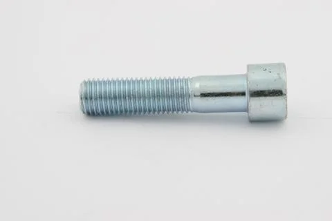 Various views of the bolt and nut , Closeup isolated on a white background Foto stock