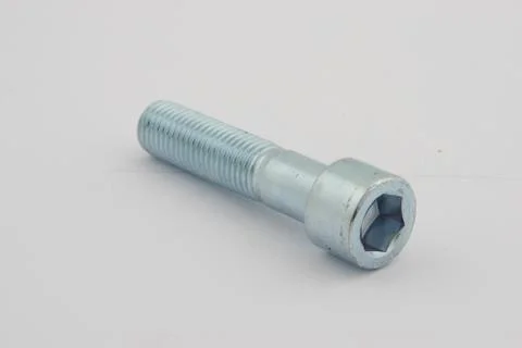 Various views of the bolt and nut , Closeup isolated on a white background Stock Photos