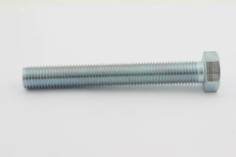 Various views of the bolt and nut , Closeup isolated on a white background Stock Photos