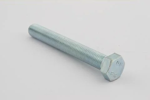 Various views of the bolt and nut , Closeup isolated on a white background Stock Photos