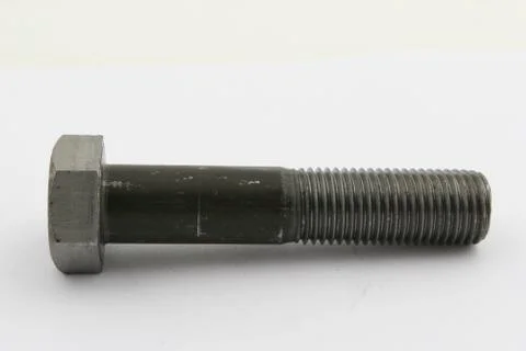 Various views of the bolt and nut , Closeup isolated on a white background Stock Photos