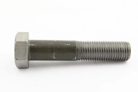 Various views of the bolt and nut , Closeup isolated on a white background Stock Photos