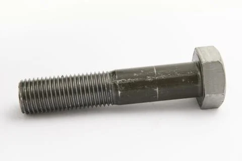 Various views of the bolt and nut , Closeup isolated on a white background Stock Photos