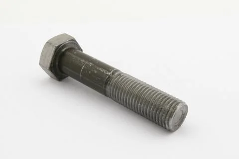 Various views of the bolt and nut , Closeup isolated on a white background Stock Photos