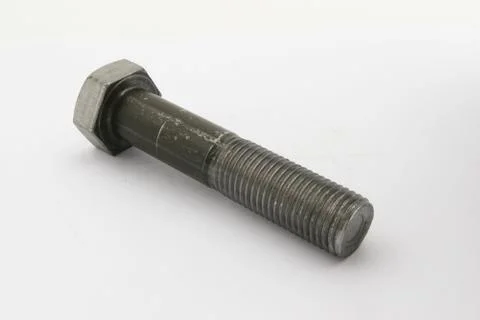 Various views of the bolt and nut , Closeup isolated on a white background Stock Photos
