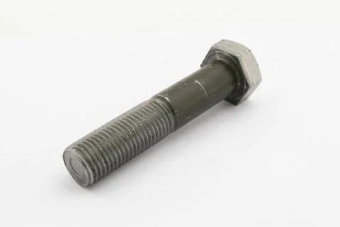 Various views of the bolt and nut , Closeup isolated on a white background Stock Photos