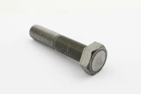 Various views of the bolt and nut , Closeup isolated on a white background Stock Photos
