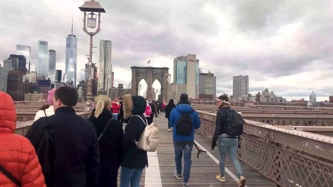 Various Views from the Brooklyn Bridge Stock Footage 97754374