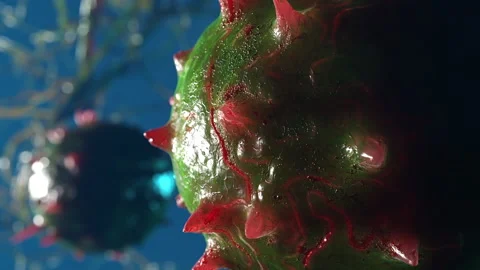 Various viruses flying in space . simulation of viruses and other forms of ba Video stock 188767386