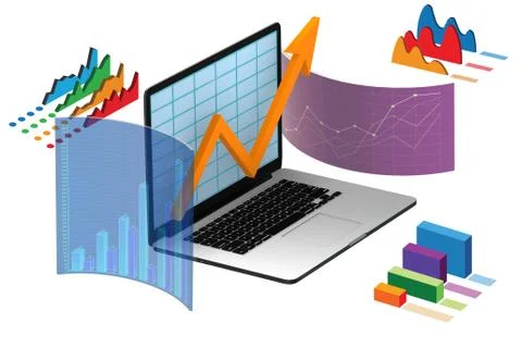 Various visualisation at trading environment - 3d rendering 스톡 일러스트