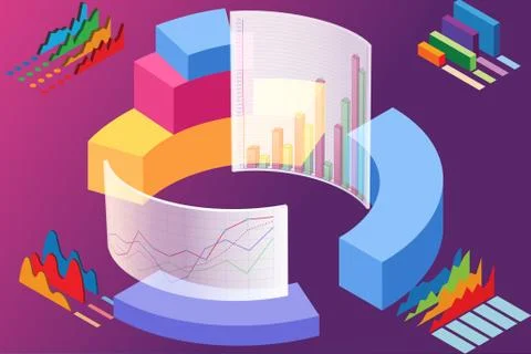 Various visualisation at trading environment - 3d rendering Illustrazione stock