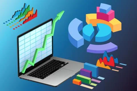 Various visualisation at trading environment - 3d rendering Illustrazione stock