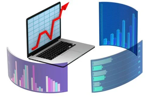 Various visualisation at trading environment - 3d rendering 스톡 일러스트