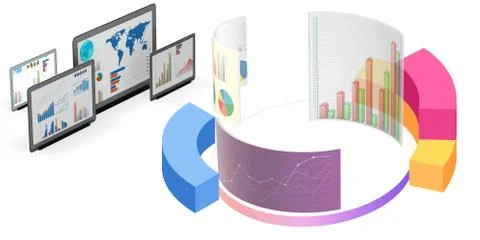 Various visualisation at trading environment - 3d rendering Stock Illustration