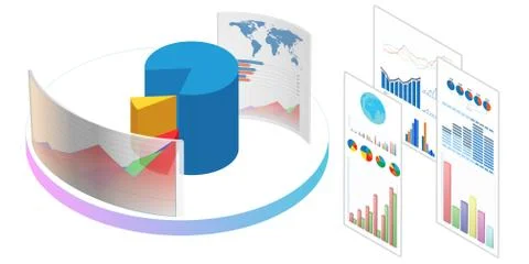 Various visualisation at trading environment - 3d rendering Stock Illustration