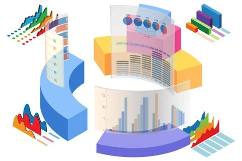 Various visualisation at trading environment - 3d rendering 스톡 일러스트