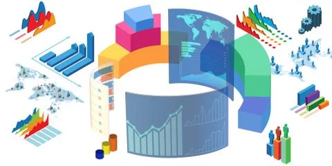 Various visualisation at trading environment - 3d rendering Illustrazione stock