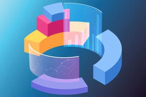 Various visualisation at trading environment - 3d rendering Illustrazione stock