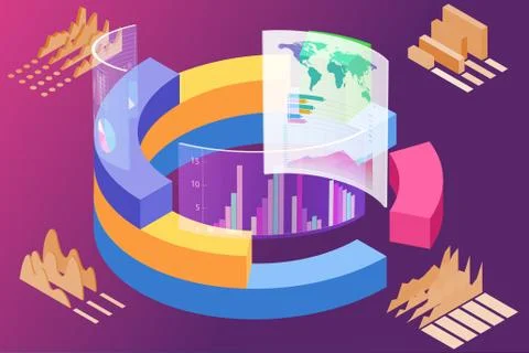 Various visualisation at trading environment - 3d rendering Stock Illustration