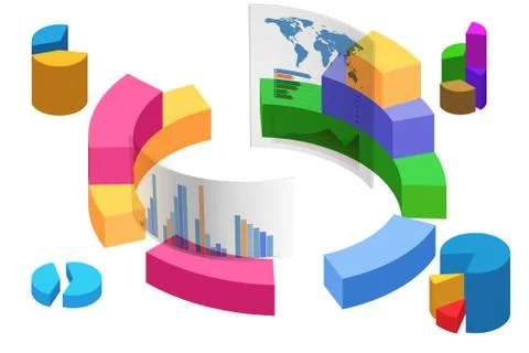 Various visualisation at trading environment - 3d rendering Stock Illustration