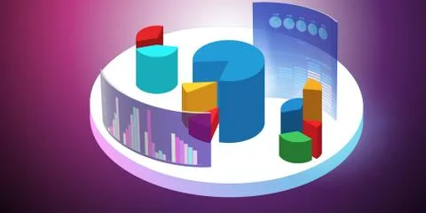 Various visualisation at trading environment - 3d rendering Illustrazione stock
