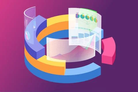 Various visualisation at trading environment - 3d rendering Illustrazione stock