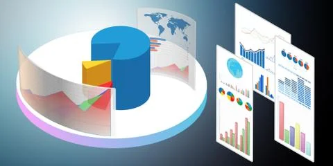 Various visualisation at trading environment - 3d rendering Illustrazione stock