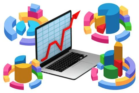 Various visualisation at trading environment - 3d rendering Stock Illustration