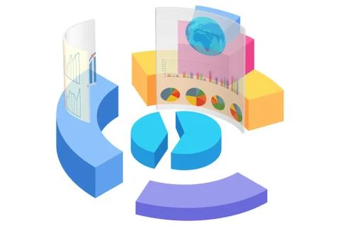 Various visualisation at trading environment - 3d rendering 스톡 일러스트