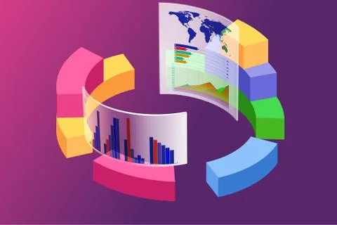 Various visualisation at trading environment - 3d rendering Illustrazione stock