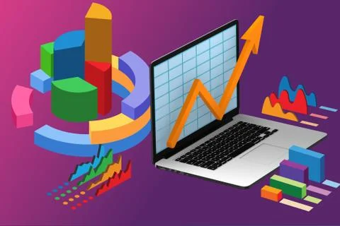 Various visualisation at trading environment - 3d rendering Illustrazione stock