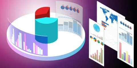 Various visualisation at trading environment - 3d rendering Illustrazione stock