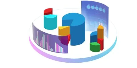 Various visualisation at trading environment - 3d rendering 스톡 일러스트