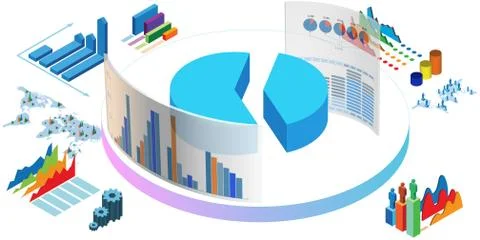 Various visualisation at trading environment - 3d rendering Illustrazione stock