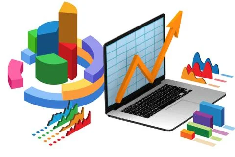 Various visualisation at trading environment - 3d rendering Stock Illustration