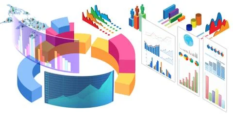 Various visualisation at trading environment - 3d rendering Stock Illustration