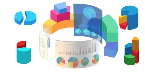 Various visualisation at trading environment - 3d rendering 스톡 일러스트