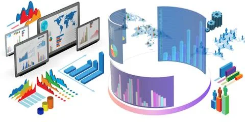 Various visualisation at trading environment - 3d rendering Illustrazione stock