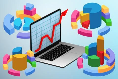 Various visualisation at trading environment - 3d rendering Stock Illustration