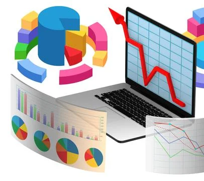 Various visualisation at trading environment - 3d rendering Illustrazione stock