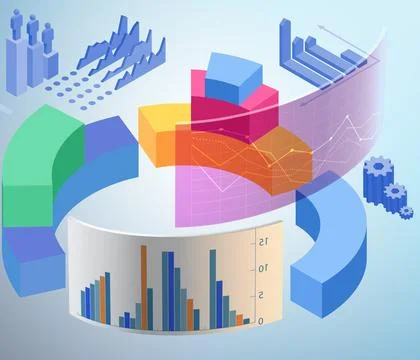 Various visualisation at trading environment - 3d rendering Illustrazione stock