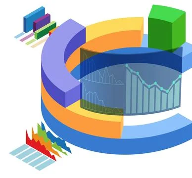 Various visualisation at trading environment - 3d rendering Stock Illustration