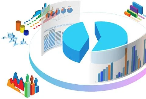 Various visualisation at trading environment - 3d rendering Stock Illustration