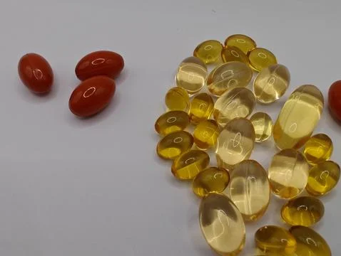 Various vitamins on a white background Stock Photos