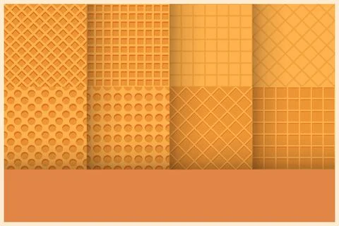 Various wafer designs in set seamless back Stock Illustration