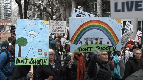 Various Walks Of Life Marching For Updated Gun Laws Vídeo Stock 87809205